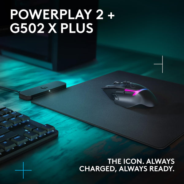 Logitech G G502 X PLUS LIGHTSPEED Wireless RGB Gaming Mouse - Optical mouse with LIGHTFORCE hybrid switches, LIGHTSYNC RGB, HERO 25K gaming sensor, compatible with PC - macOS/Windows - Black