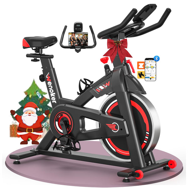 Wenoker Exercise Bike APP Compatible, Indoor Cycling Spin Bike for Home Gym Use with LCD Display&Tablet Holder, Fitness Bike Exercise Equipment Cardio Training Machine