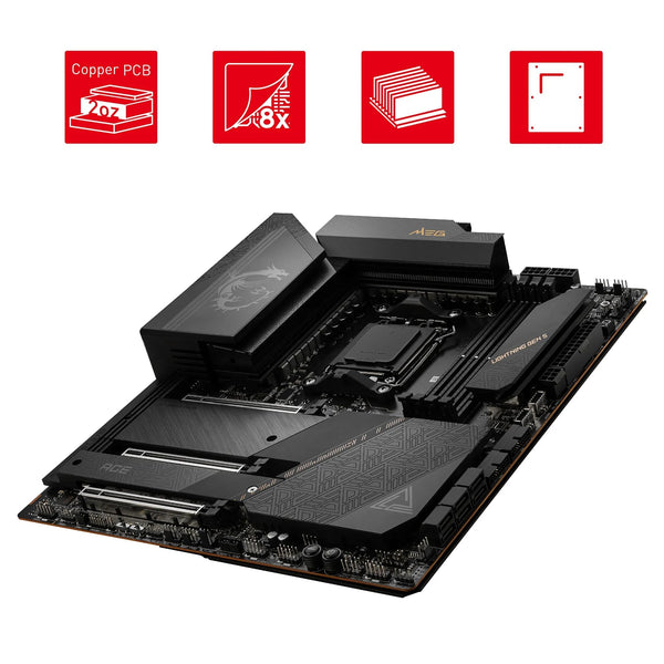 MSI X670E GAMING PLUS WIFI Motherboard, ATX - Supports AMD Ryzen 9000 / 8000 / 7000 Series Processors, AM5 - 80A SPS VRM, DDR5 Memory Boost 7800+ MHz/OC, PCIe 5.0 x16, M.2 Gen5, Wi-Fi 6E