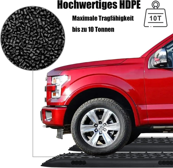 SAILUN Heavy Duty Traction Aid Recovery Boards, 2 x Sand Mats, 10T Load for Mud, Snow & Sand, Off-Road Vehicle Traction Mats with Storage Bag & Installation Tool for Cars, Trucks, Motorhomes