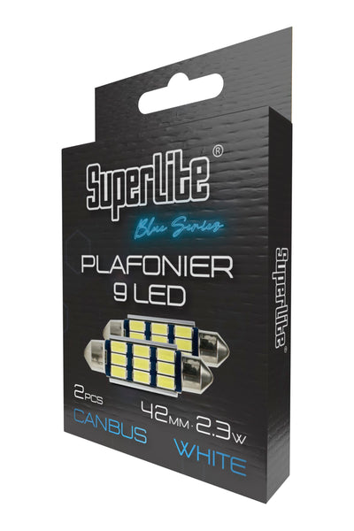 Superlite Set of 2 T10 Bulbs with 18 Leds from the Blue Series range. CanBus Technology and 6500K Colour Temperature. Ideal for Car and Truck.