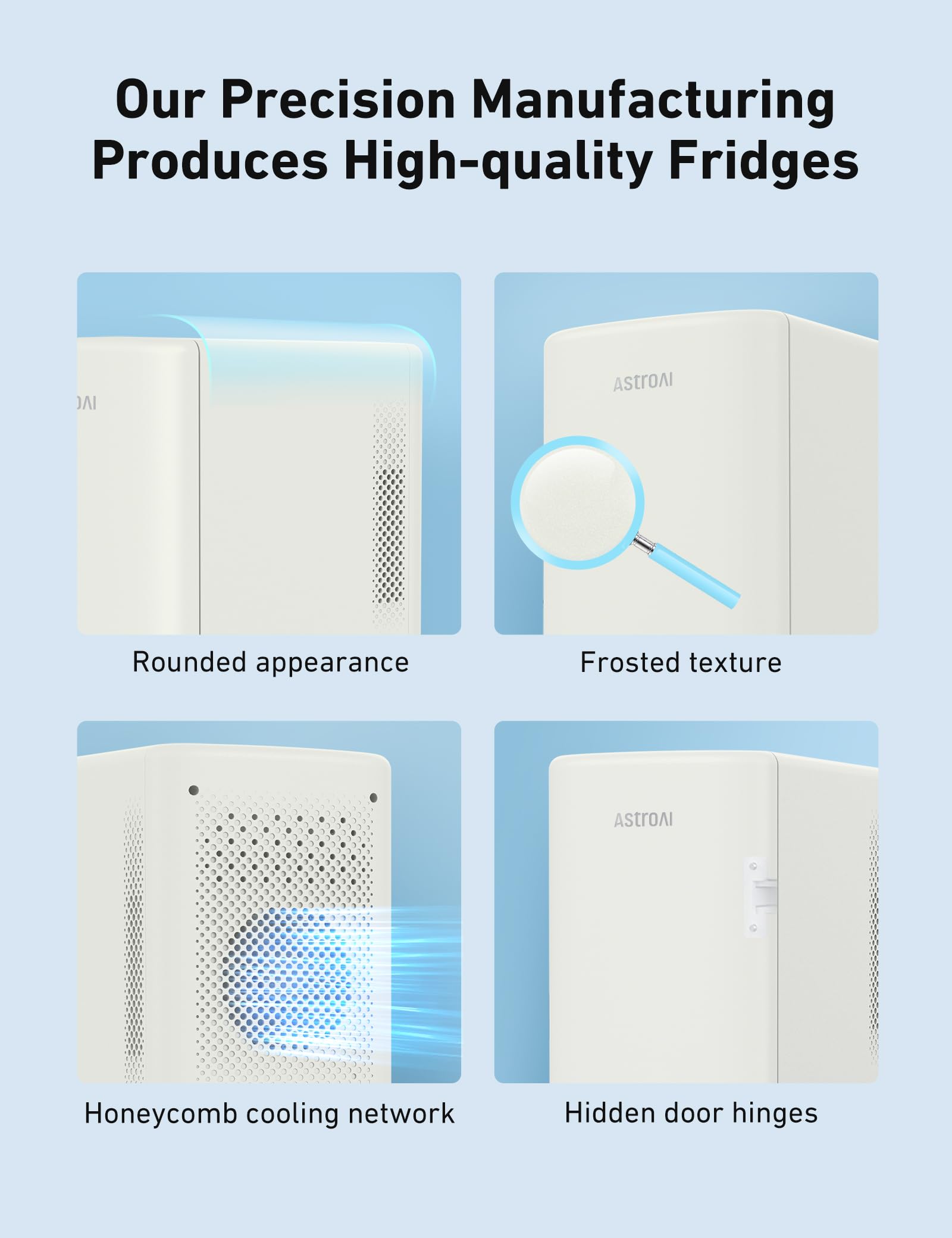 AstroAI Mini Fridge 6 Litre / 8 Can | Cooler and Warmer | AC/DC | Small Fridge for Bedrooms, Car, Drinks, Beauty, Skincare, Travel (Deep Black)