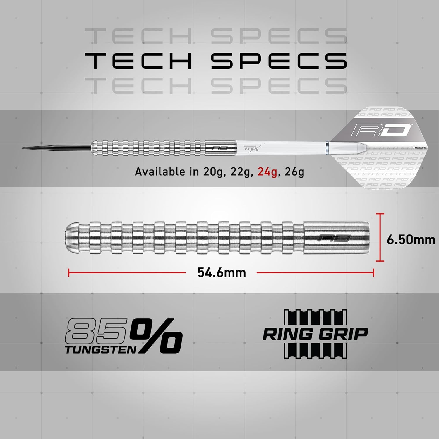 RED DRAGON Javelin: 24g - Tungsten Darts Set with Flights and Stems