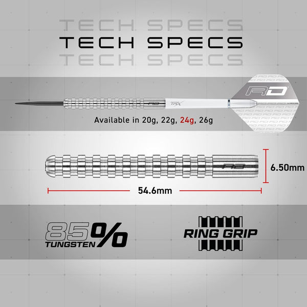 RED DRAGON Javelin: 24g - Tungsten Darts Set with Flights and Stems