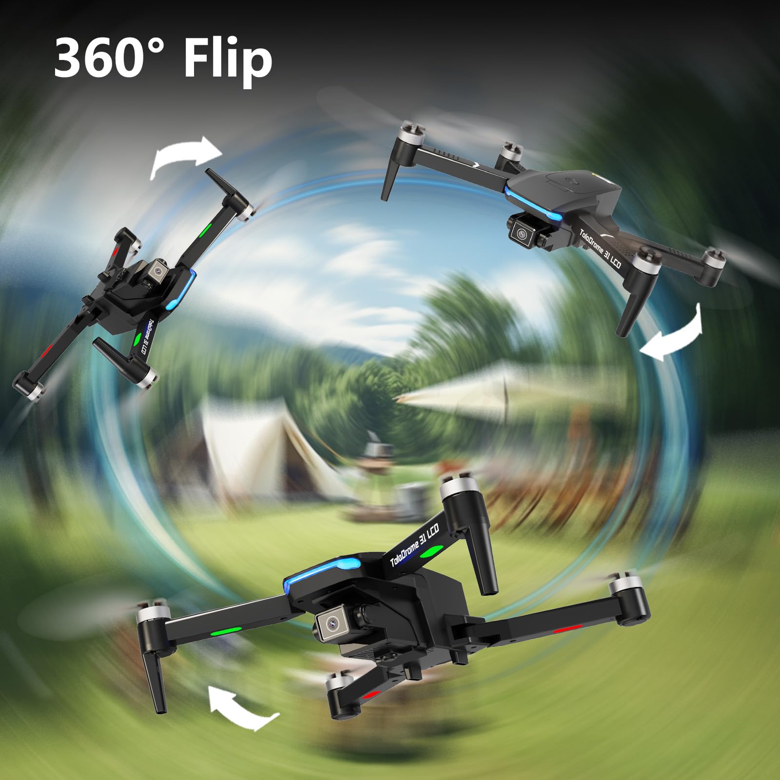 Toladrone TD31LCD Drone with LCD Screen, Digital Image Transmission, Drone with Camera Brushless Motor Drones for Beginners, Foldable RC Quadcopter for Adults