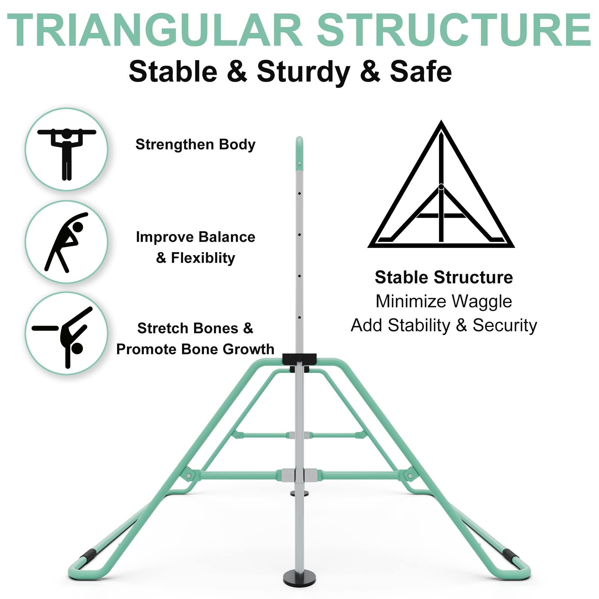 GYMMAGE Gymnastics Bars with Bar Pad, Junior Training Kip Bar Gymnastics Equipment for Home Garden, Adjustable Height Gymnastic Folding Horizontal Bar