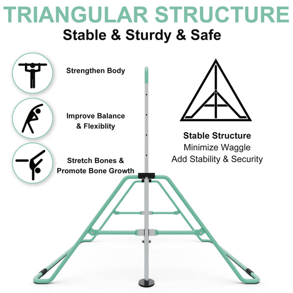 GYMMAGE Gymnastics Bars with Bar Pad, Junior Training Kip Bar Gymnastics Equipment for Home Garden, Adjustable Height Gymnastic Folding Horizontal Bar