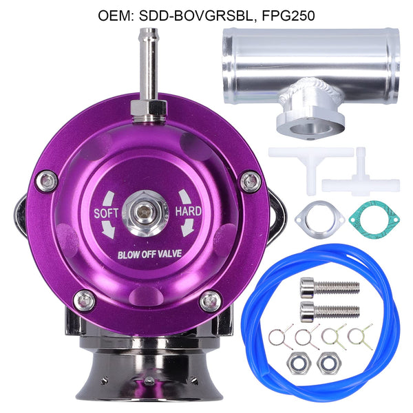 Turbo Blow Off Valve kit, Akozon Universal SDD‑BOVGRSBL FPG250 Aluminium Billet Turbo Blow Off Valve with 2.5in Flange Pipe Type‑RS(Purple)