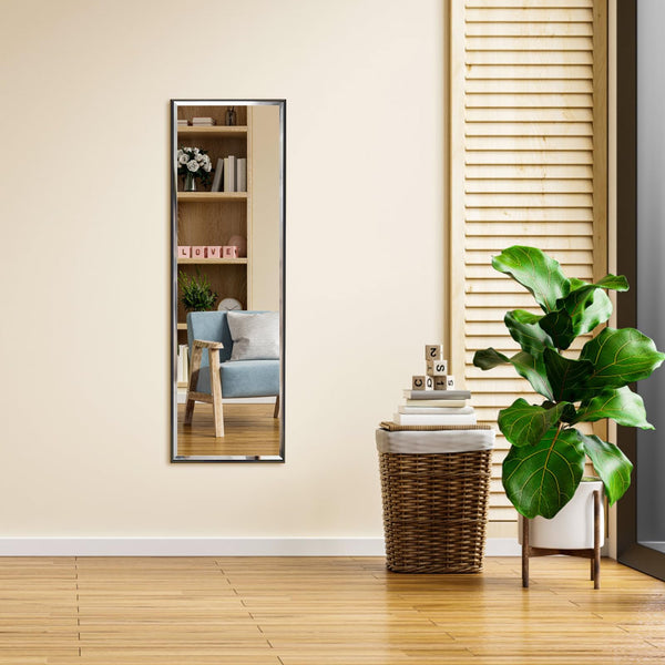 HORLIMER Full Length Wall Mirror with Black Frame, 122x35cm(14x48 inches) Large Body Mirrors for Bedroom Bathroom