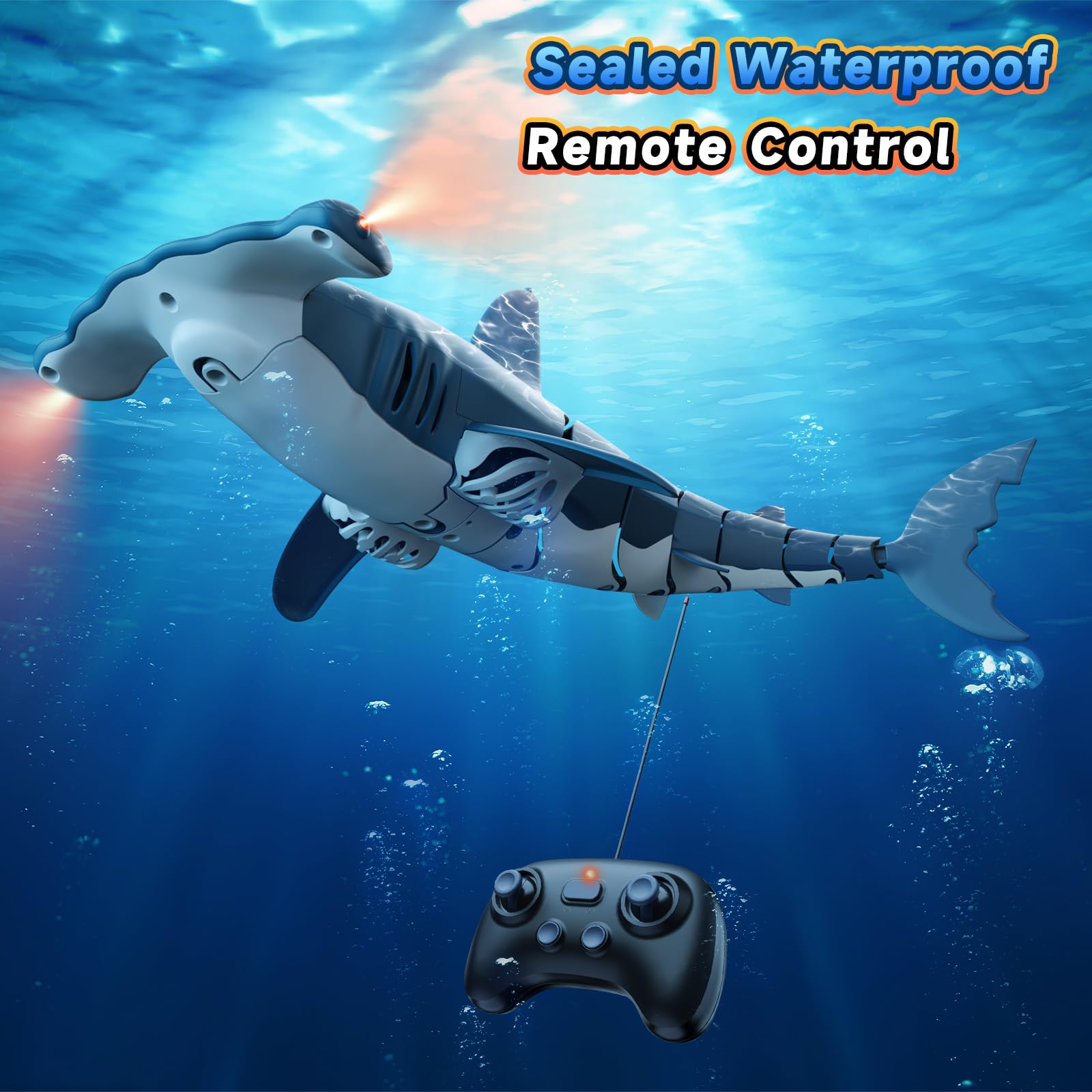 fygurso Remote Control Shark Toys High Simulation, Summer Water Toys for Kids, for Boys Ages 6+, Party Fun Games for Pool & Bath (Gray)
