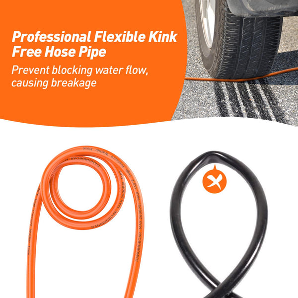 DANCINGBOAR 15M Pressure Washer Drain Pipe Hose Cleaning Kit with Jet Nozzle, Tube Unblocker Sewer Jetter Kit Compatible for Karcher K2 K3 K4 K5 K6 K7 Series, 2600PSI/180BAR