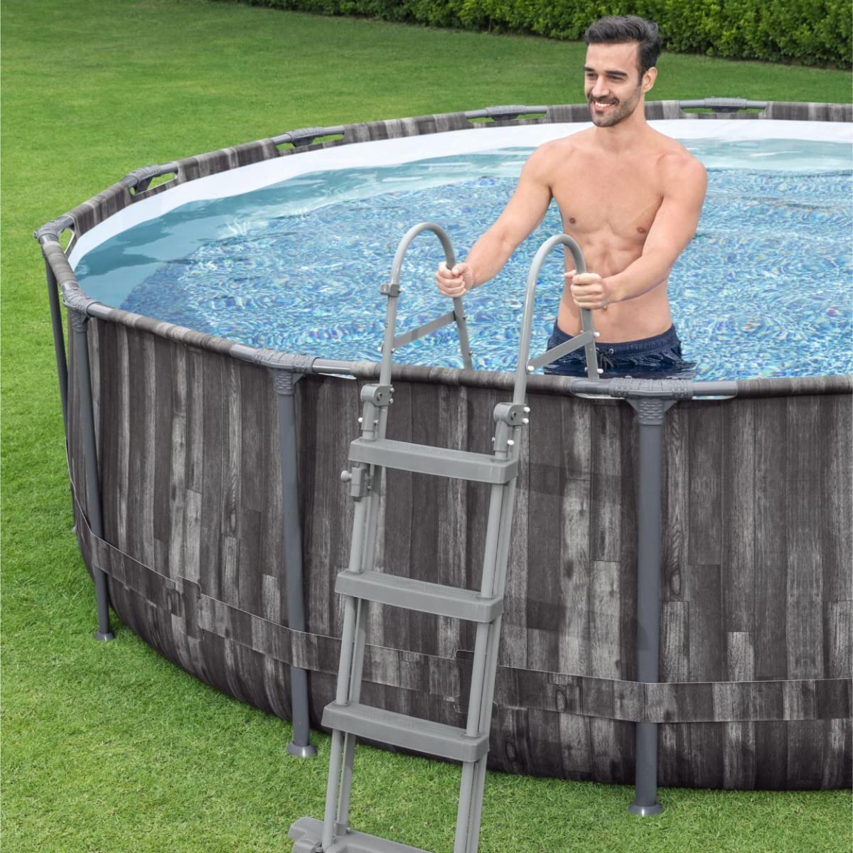 Bestway, Steel Pro Pool Max Swimming Pool, Above Ground Swimming Pool, Metal Frame Pool, 12ft