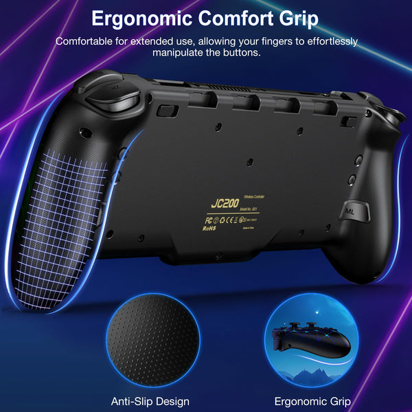 HASACOOL Switch Controller for Nintendo Switch/OLED, Handheld One-Piece Joycon Controllers with RGB Lights, TURBO, Vibration, Back Button