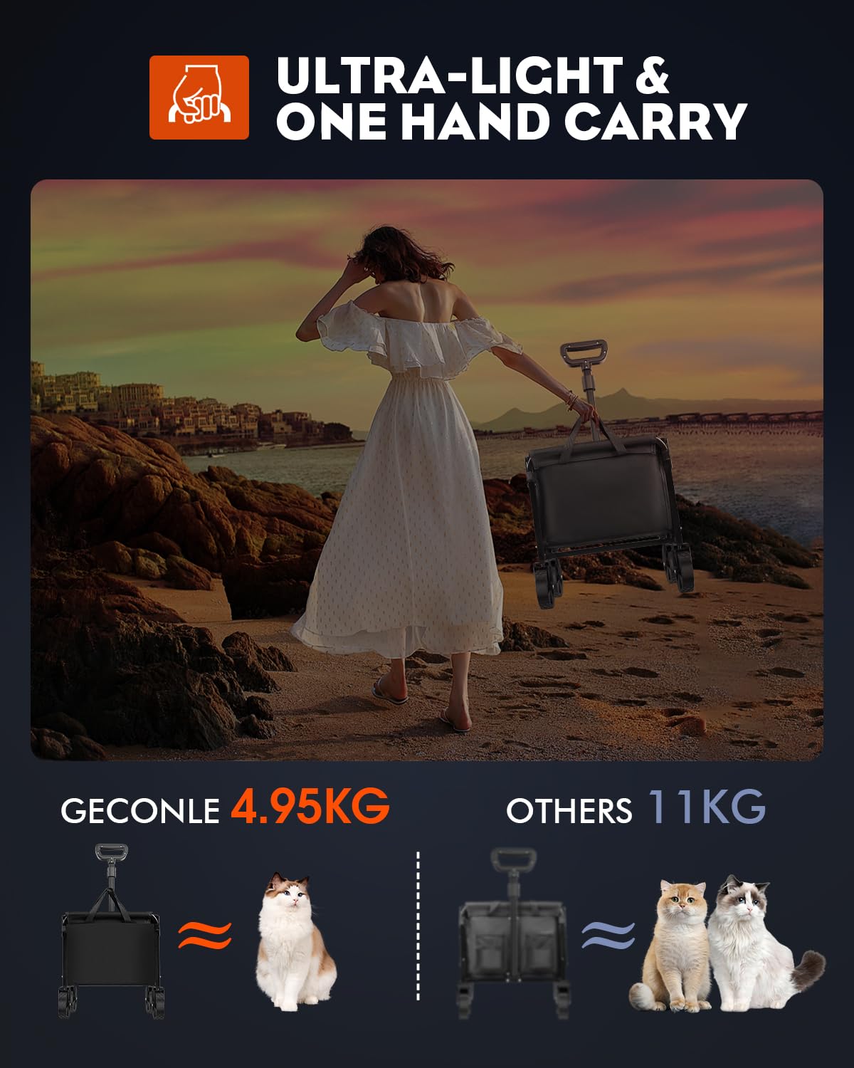 Festival Trolley Folding Trolley Cart with Wheels - Collapsible Foldable Shopping Wagons Carts with Drink Holders for Grocery Outdoor Sports Garden