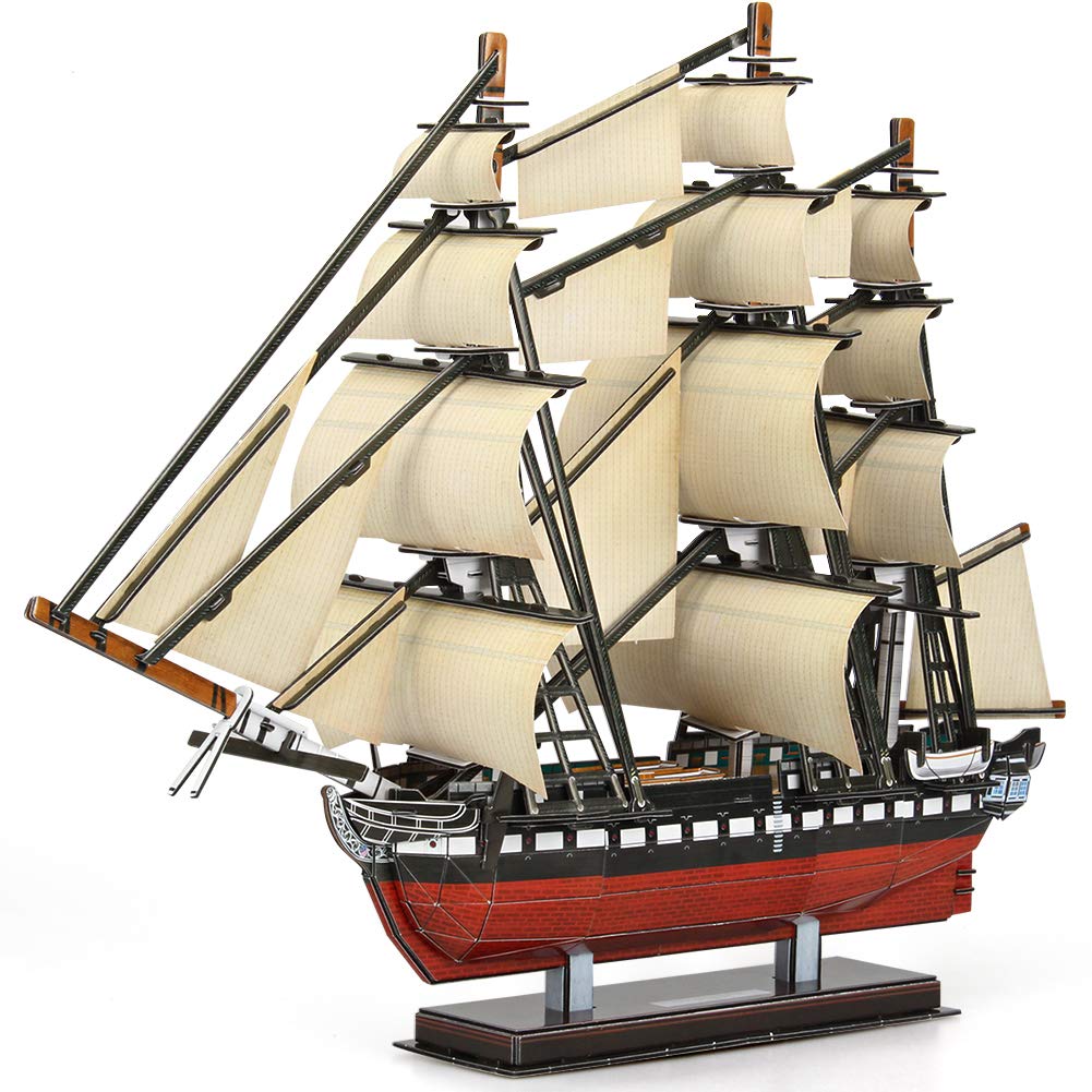 CubicFun LED Pirates of the Caribbean Flying Dutchman Model Kits for Adults to Build 3D Jigsaw Puzzles Ship Model Building Gifts for Adults Kids Girls Boys - 360 Pieces
