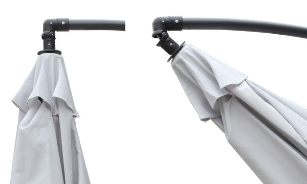 All Seasons Gazebos Ross James premium garden parasol umbrella with crank handle including base weight (Green)