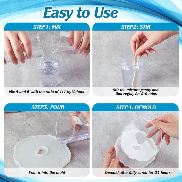 FansArriche Epoxy Resin, 128 oz/3780 ml Resin 1:1 Ratio, Transparent, Crystal Clear Resin Coating