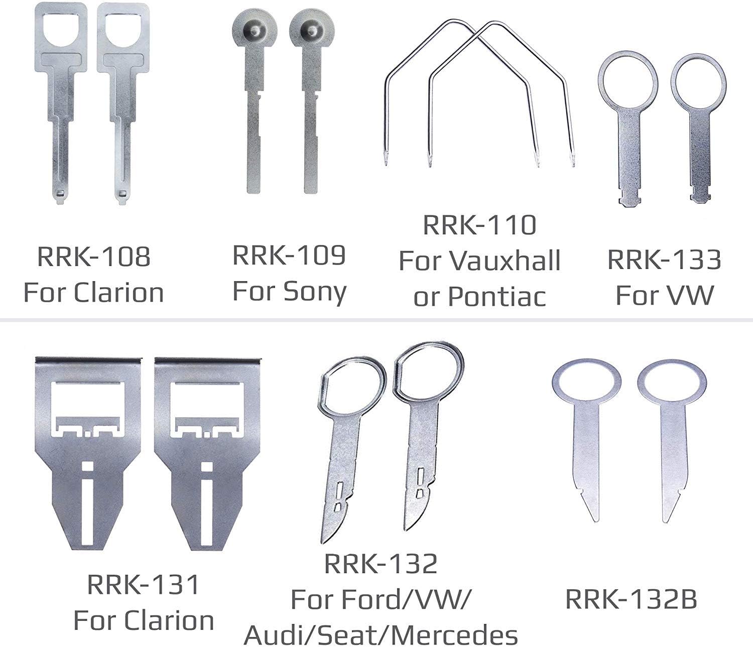 38 Pcs Car Radio Release Keys Set by Keple | Vehicle Panel Stereo Removal Trim Tool Kit for Audio GPS CD Player Radio Head Unit Navigation Installation Disassembly | Pack of 38