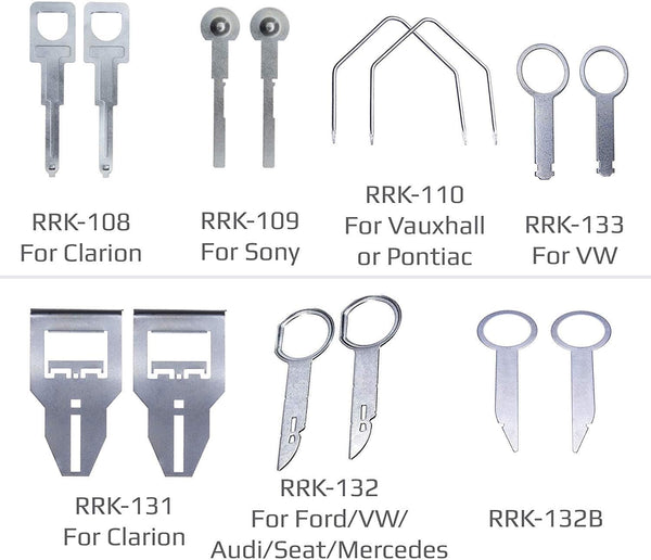 38 Pcs Car Radio Release Keys Set by Keple | Vehicle Panel Stereo Removal Trim Tool Kit for Audio GPS CD Player Radio Head Unit Navigation Installation Disassembly | Pack of 38