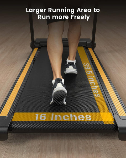 UREVO Treadmills for Home Foldable with 12 HIIT Modes, 1-10 KM/H Walking Pad Running Machine, Compact Portable Folding Treadmill with LCD Display, Full Exercise - Aerobic and Anaerobic Balance