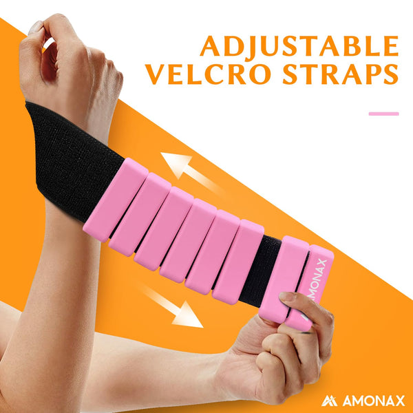 Amonax Adjustable Ankle and Wrist Weights Set, Fitness Leg Weights for Women Men, 1lb/2lb Pair for Strength Training, Pilates Weights Running Swimming