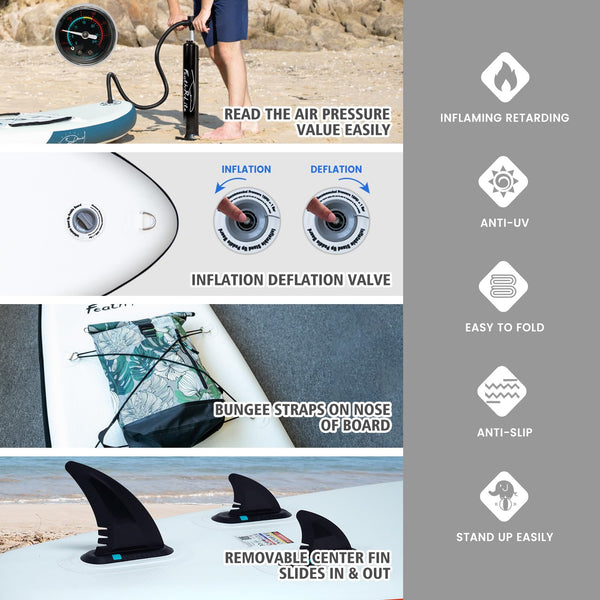 FEATH-R-LITE 10' &11' Inflatable Ultra-Light Stand Up Paddle Board for All Skill Levels Included with SUP, Adj Paddle, Pump, Backpack, Leash