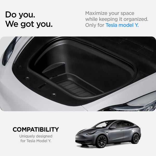 Spigen Tesla Model Y (~2024) Front Trunk Mat Cargo Liner, All Weather Floor Mats, Boot Liner, Waterproof, Easy To Clean Material, Designed for Model Y Accessories - Carbon Edition