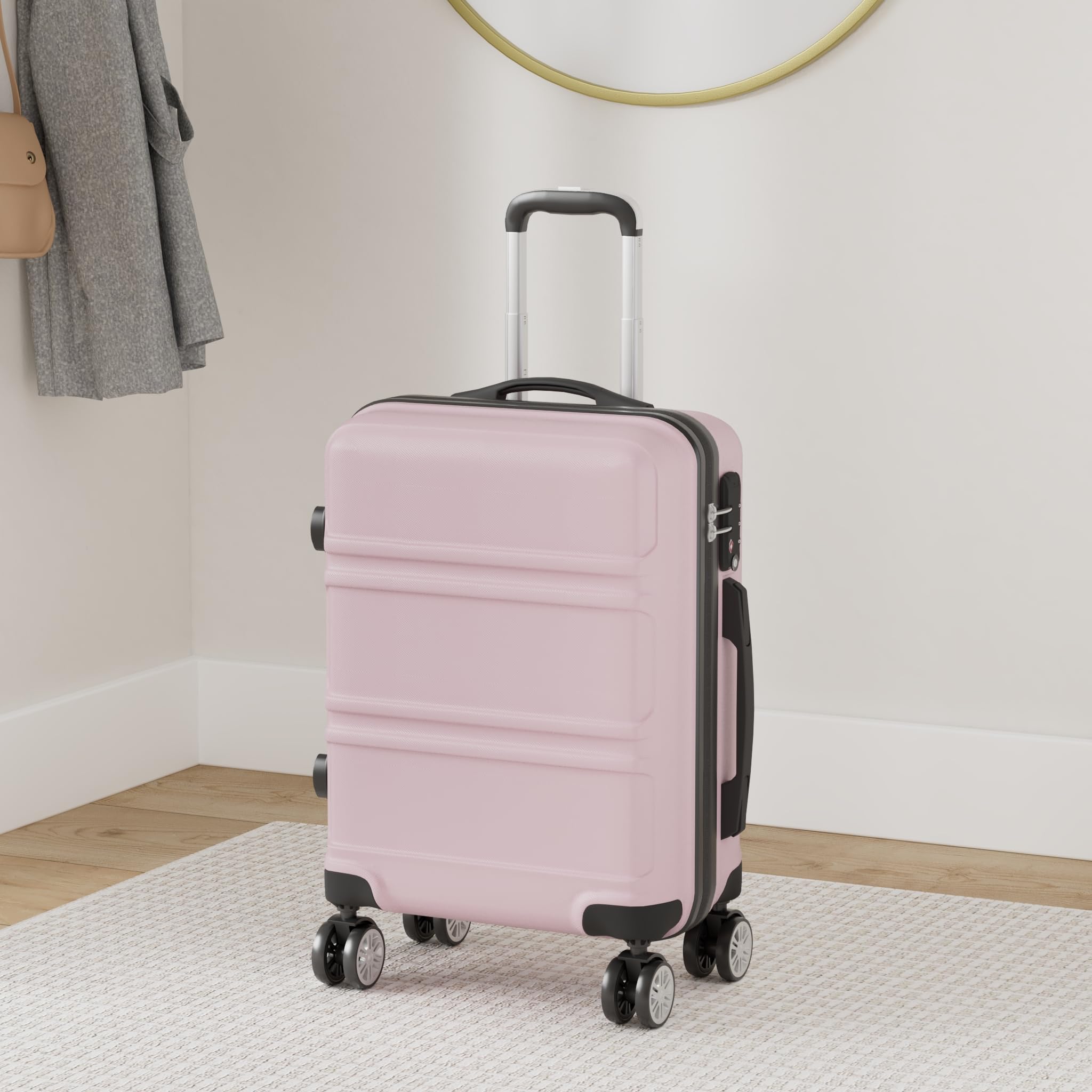 Kono Fashion Hand Luggage Lightweight ABS Hard Shell Trolley Travel Suitcase