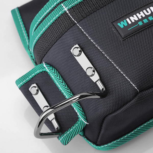 WINHUNT Tool Belt Pouch, Electrician Pouch 18 Pocket with Adjustable Nylon Belt 15x4x22cm Black (18 Pockets)