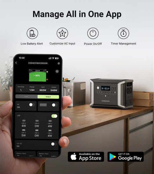 Dabbsson Portable Power Station DBS2300, 2330Wh EV Semi-solid State LiFePO4 Home Battery Backup, Max 16660Wh, 2200W AC Outlets, Solar Generator for Camping, Home Backup, Emergency, RV