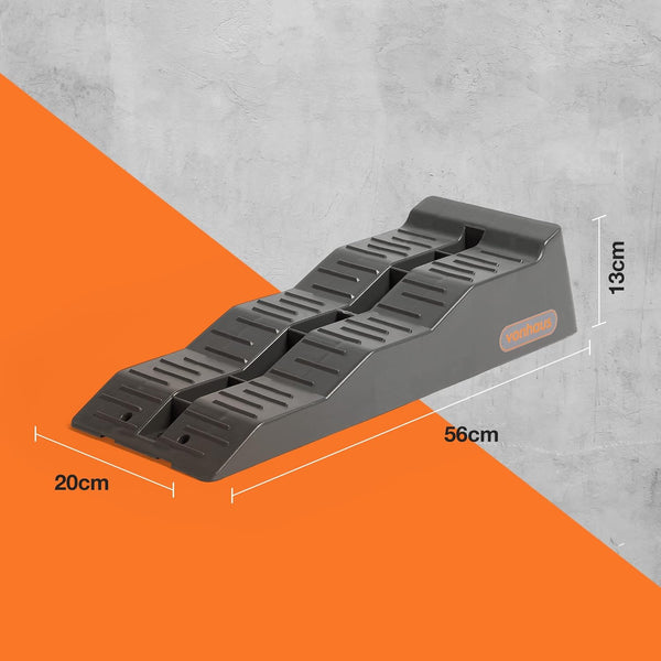 VonHaus Caravan Levelling Ramp Set – Heavy Duty Chocks/Blocks for Keeping Motorhome, Campervan, RV, Trailer, Caravan, Car, Van Secure – 3 Step Levels, Non-Skid, Strong & Durable, 2.5 Tonne Capacity