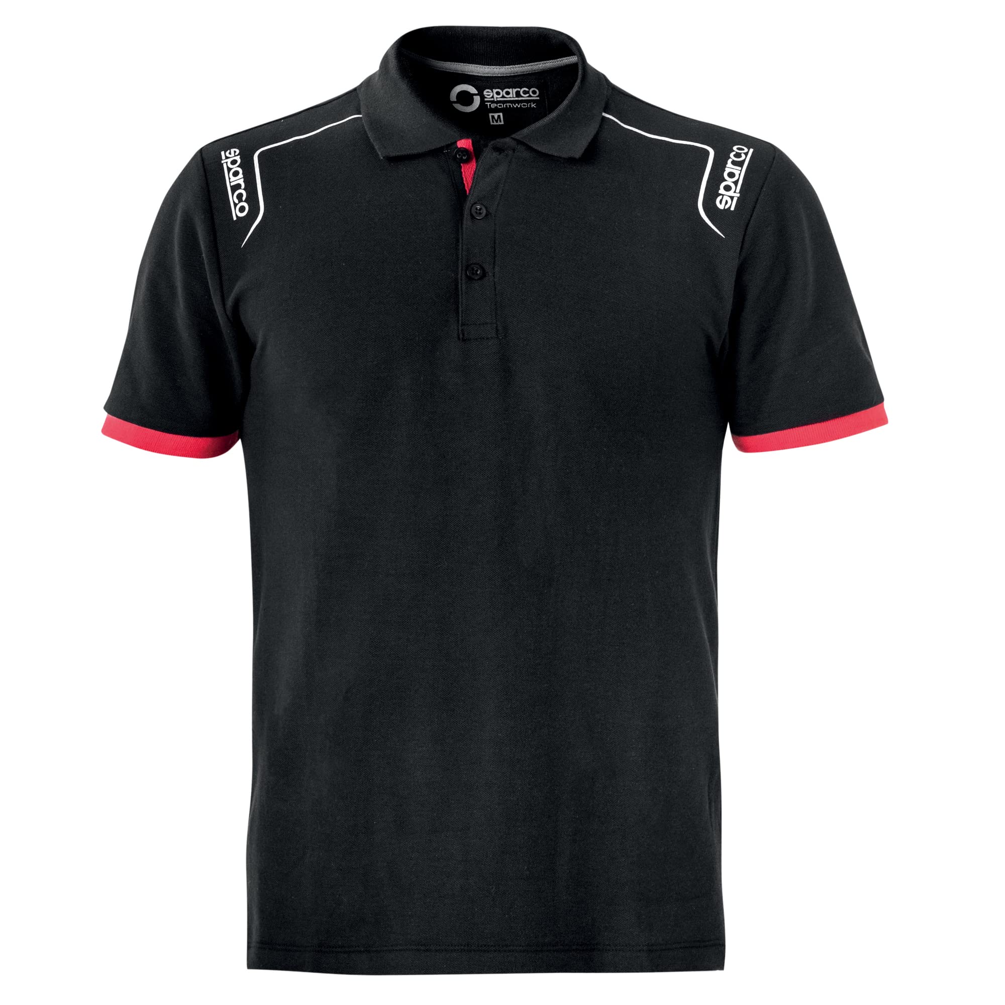 Sparco Portland Black Cotton Short Sleeve Work Polo Shirt