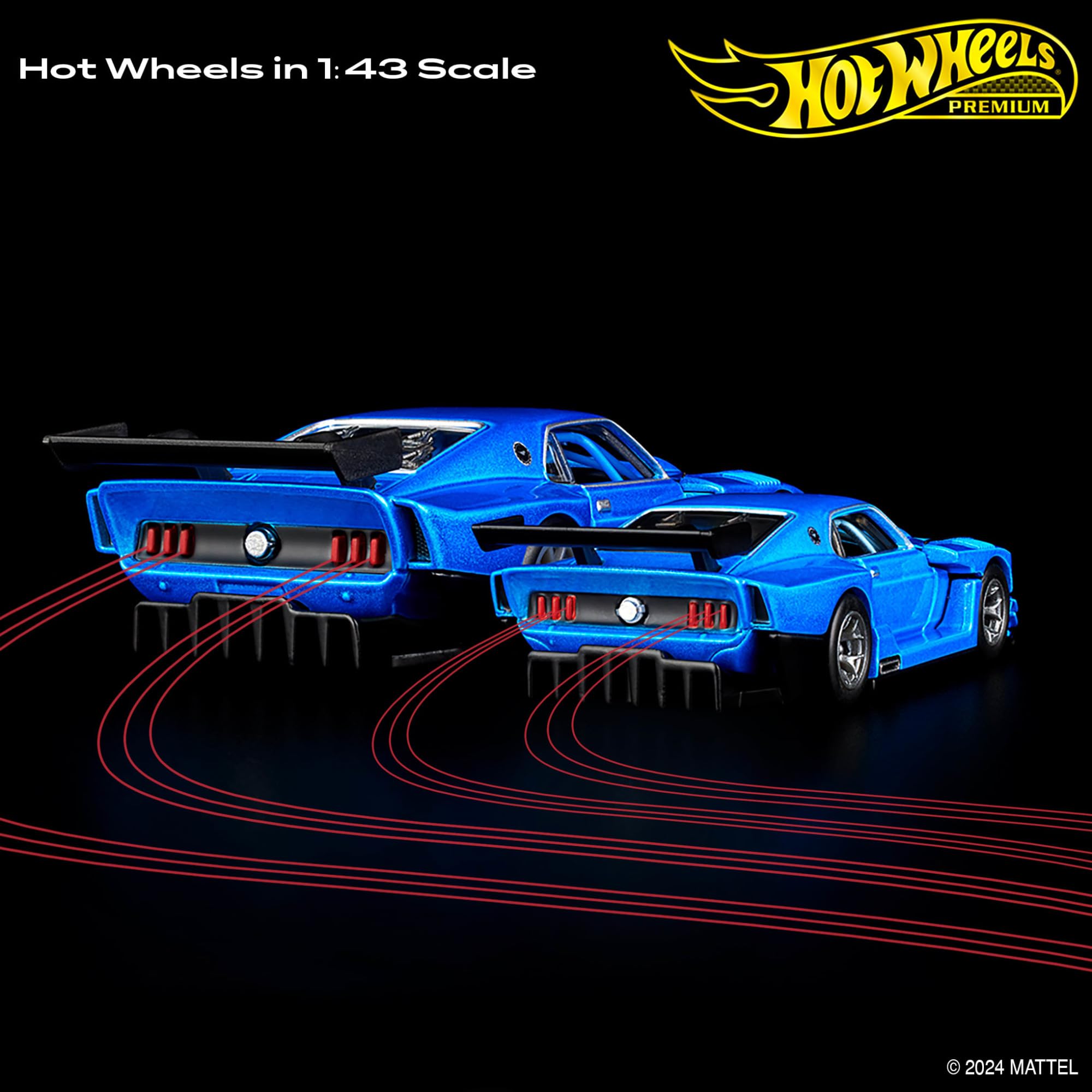 Hot Wheels Premium Ford Mustang, 1:43rd Scale Vehicle, Officially Licensed Replicas for Adult Collectors, Real Riders Tires, Metal/Metal Body & Chassis, HWT04