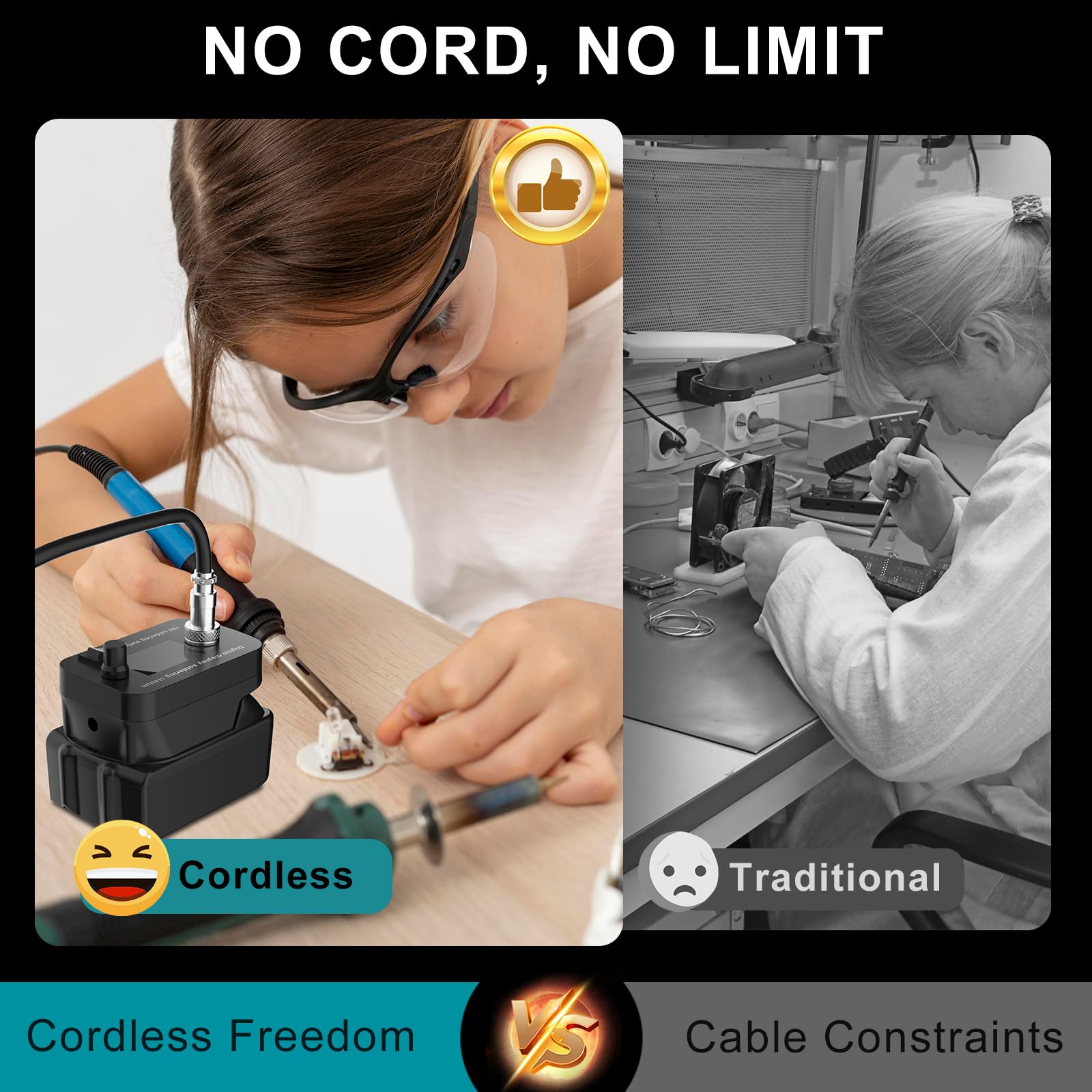 60W Cordless Soldering Iron Kit for makita 18V Battery (NO Battery) Soldering Iron Station with Auto-Sleep,Temperature Regulation for DIY, Appliance Repair,Wire Welding