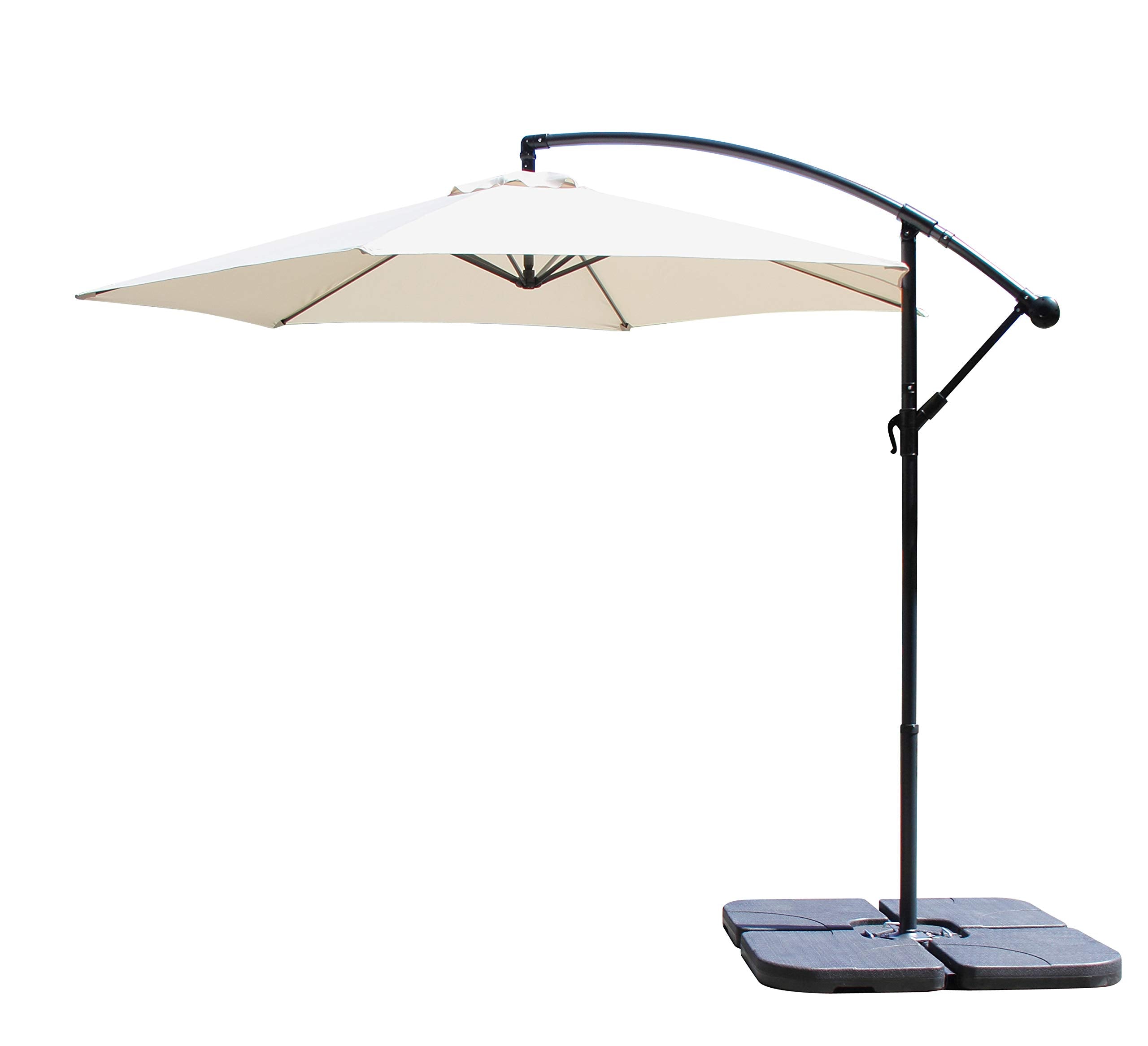 All Seasons Gazebos Ross James premium garden parasol umbrella with crank handle including base weight (Green)
