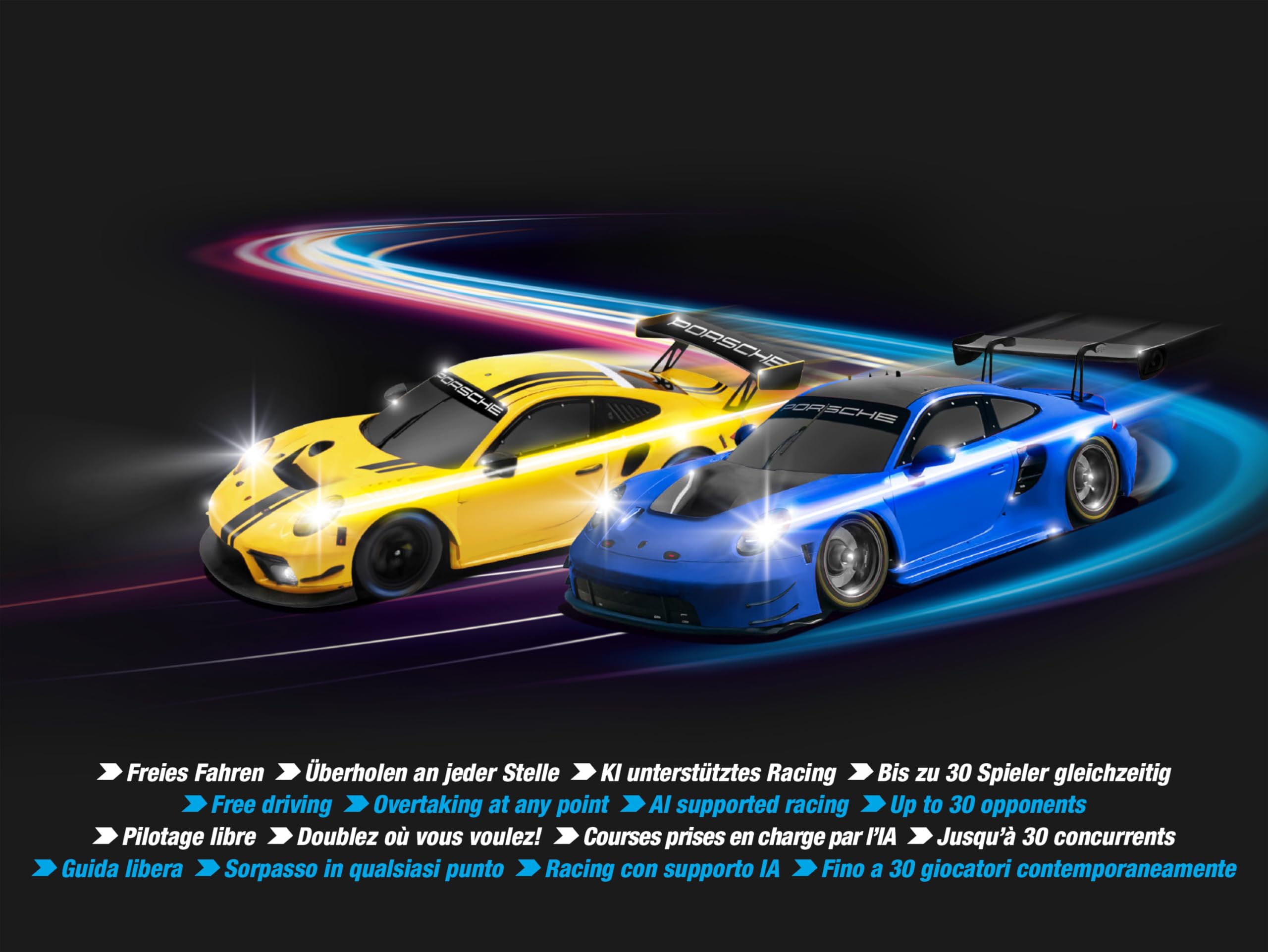 Carrera Hybrid 50050002 "Devil Drivers" Porsche 911 GT3 R 1:50 Scale AI-Supported Race System with Working Lights & USB-C Charging