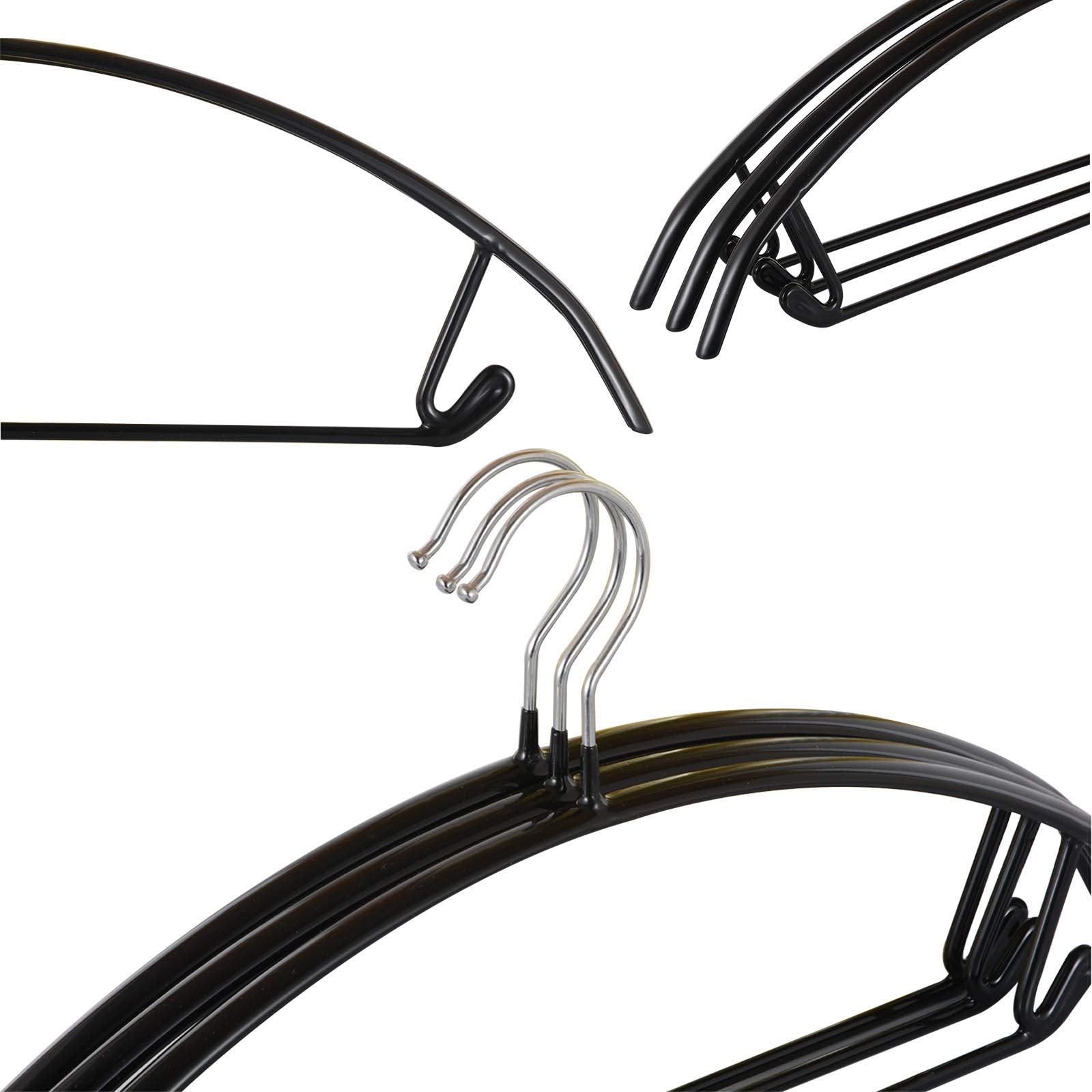 Voilamart Pack of 30 Coat Hanger,Light-Weight Non-Slip Knitwear Hanger,Metal Clothes Hangers No Shoulder Bumps for Knitwear Dress with Hook Jumper