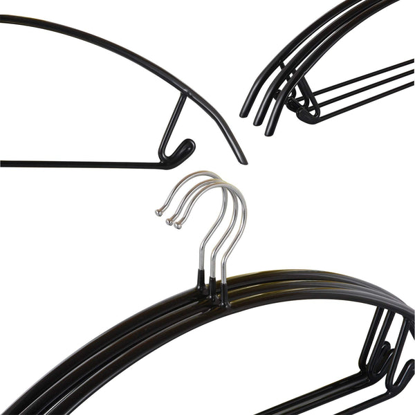 Voilamart Pack of 30 Coat Hanger,Light-Weight Non-Slip Knitwear Hanger,Metal Clothes Hangers No Shoulder Bumps for Knitwear Dress with Hook Jumper