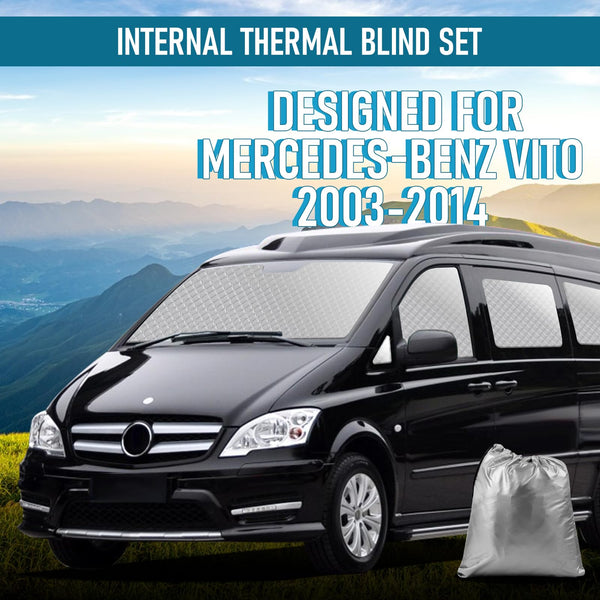 MaxAwe 8Pcs Internal Thermal Blind Set Fits for VW T5/T6 LWB, Luxury Sunshade Wrap Cover Kit, Window Front Screen Cover, Summer Uv Sun Blind & Winter Insulation Cover for VW Campervans & Motorhome