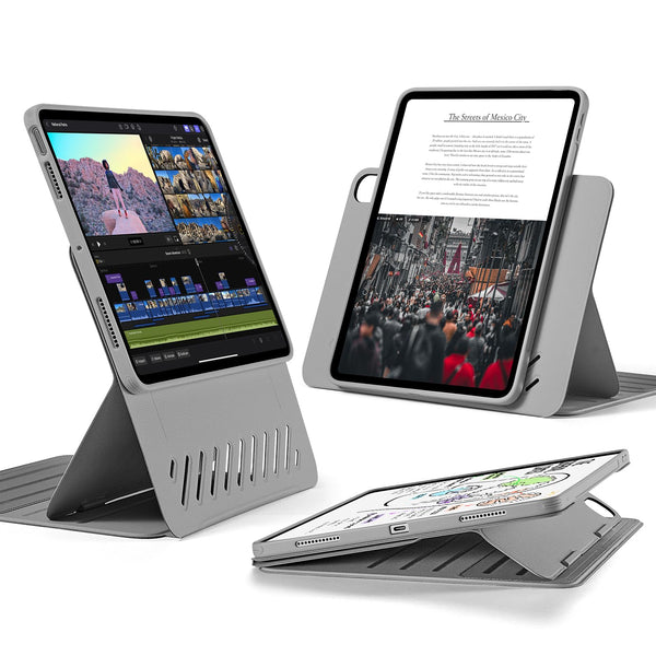 ESR for iPad Pro 12.9 Case (6th/5th Generation, 2022/2021), Removable Magnetic Cover, Adjustable Portrait/Landscape Stand with Raised Display View, 9 Standing Angles, Shift Series, Black