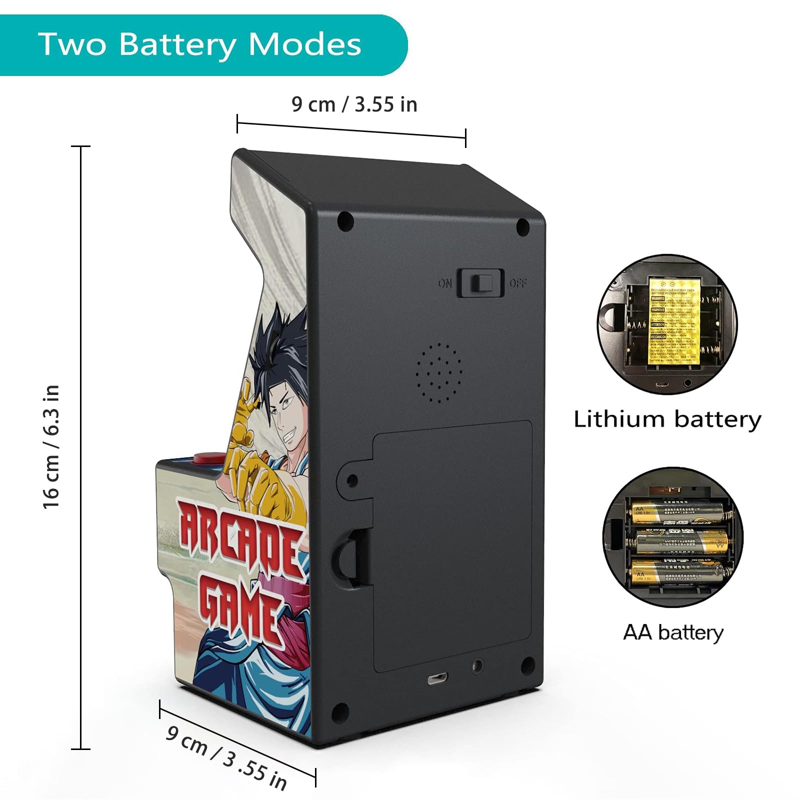 Mini Arcade Machine, 156 Built-In 16-Bit Games, 2.8” Full Colour Screen, 8-Way Joystick, Handheld Retro Games Console – Gaming by Golden Security!