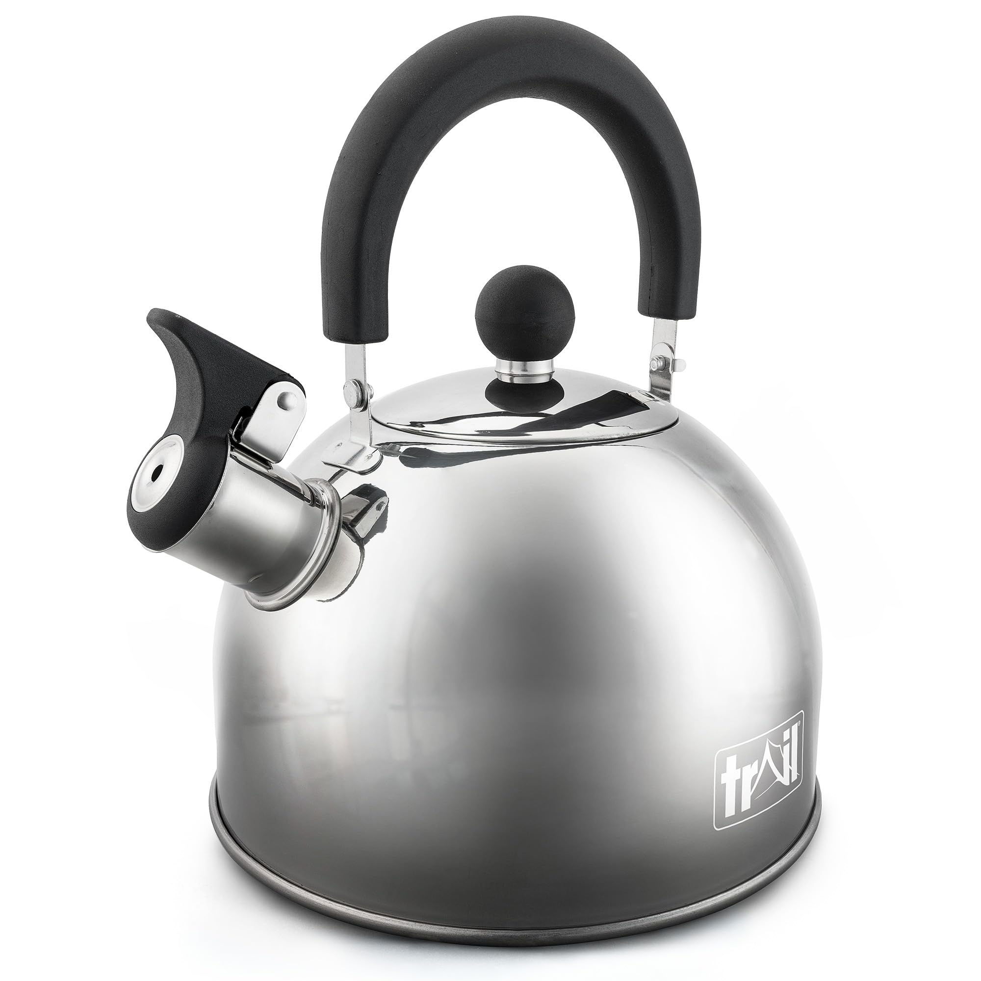 Trail 2L Whistling Camping Kettle, Polished Stainless Steel