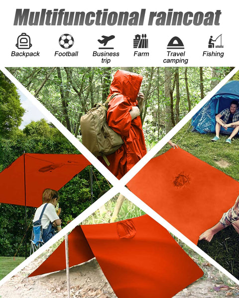 Victoper Waterproof Poncho Adult, Reusable Rain Poncho Adult Waterproof Poncho Waterproof Adult Lightweight Waterproof Raincoat for Outdoor Hiking Camping Cycling Traveling