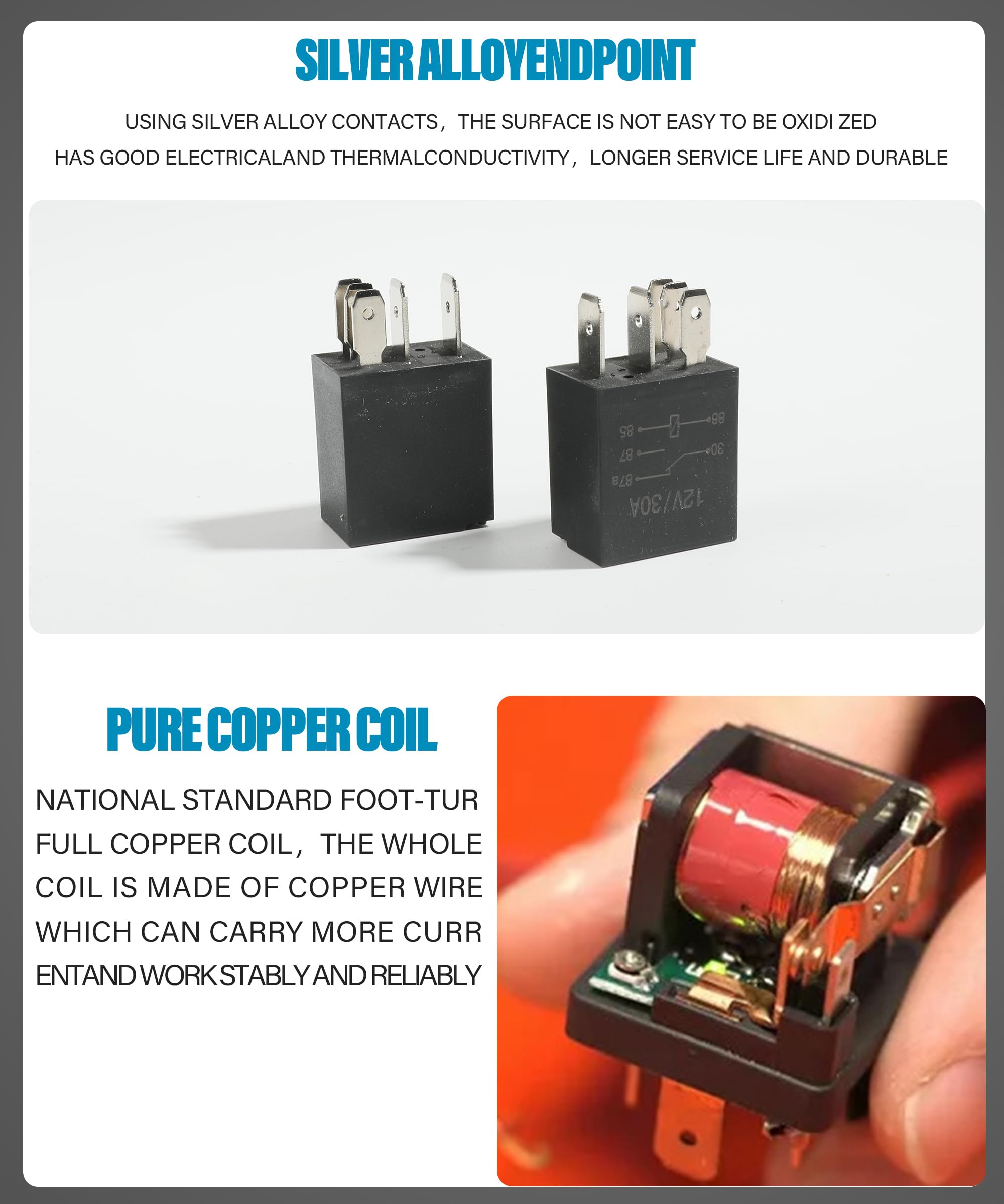 Flaconi Car Relay Kit - 12V 4 Pin/5 Pin SPDT Multi-Purpose Automotive Heavy Duty Electrical Standard Starter Switch - Fits Car, Truck (5Pin)