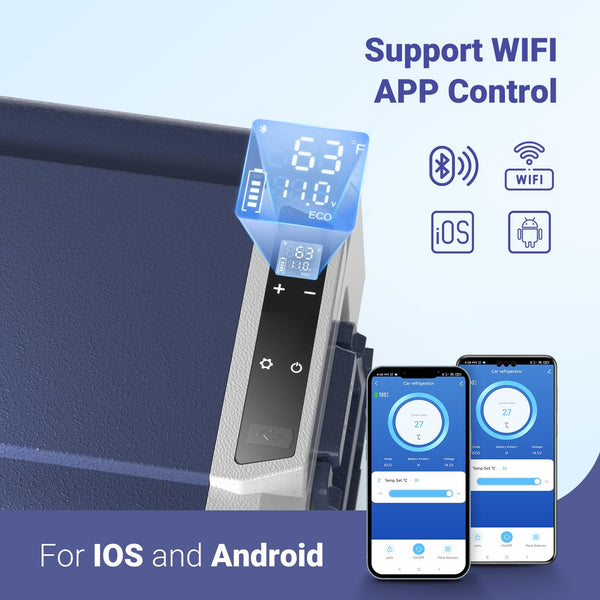 AAOBOSI Compressor Camping Fridge 95L, Car Fridge Dual Zone with 12/24V DC and 100-240V AC, -20°C to 20°C Portable Freezer for Car, Campervan, Lorry, Truck, Boat