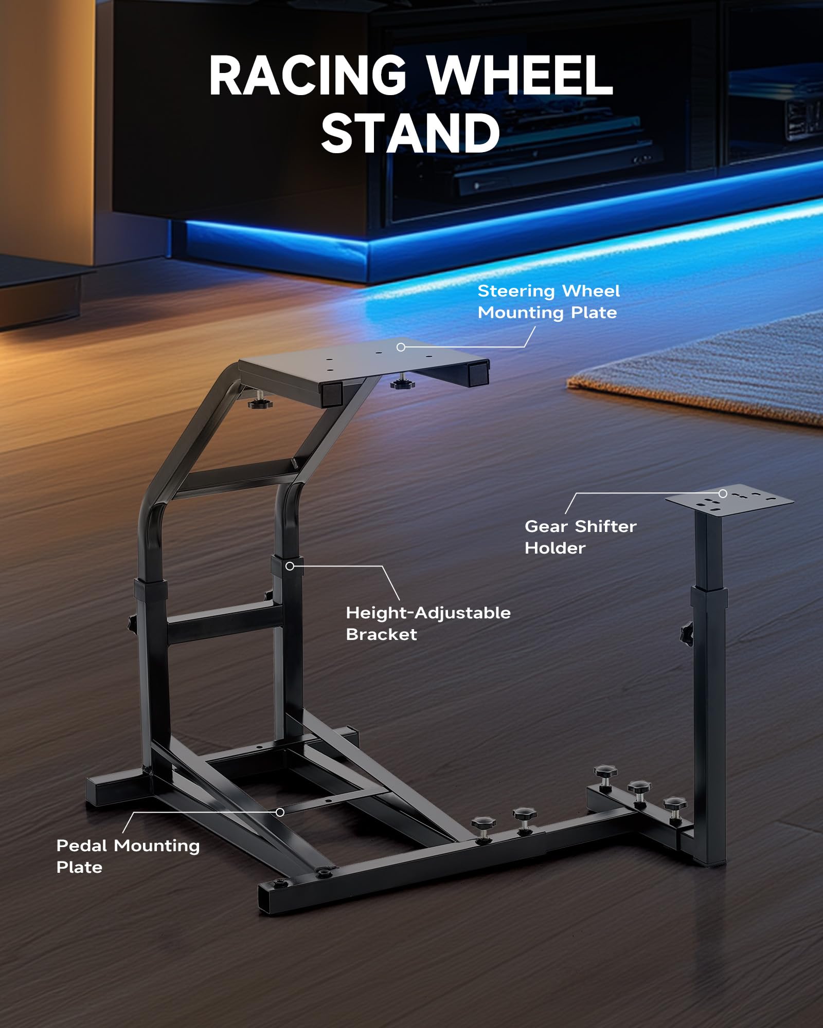 CO-Z Racing Wheel Stand Compatible with Logitech G27, G29, G920, Thrustmaster T300RS, T80, Adjustable Height for PS4, Xbox One, Series X|S, PC Gaming