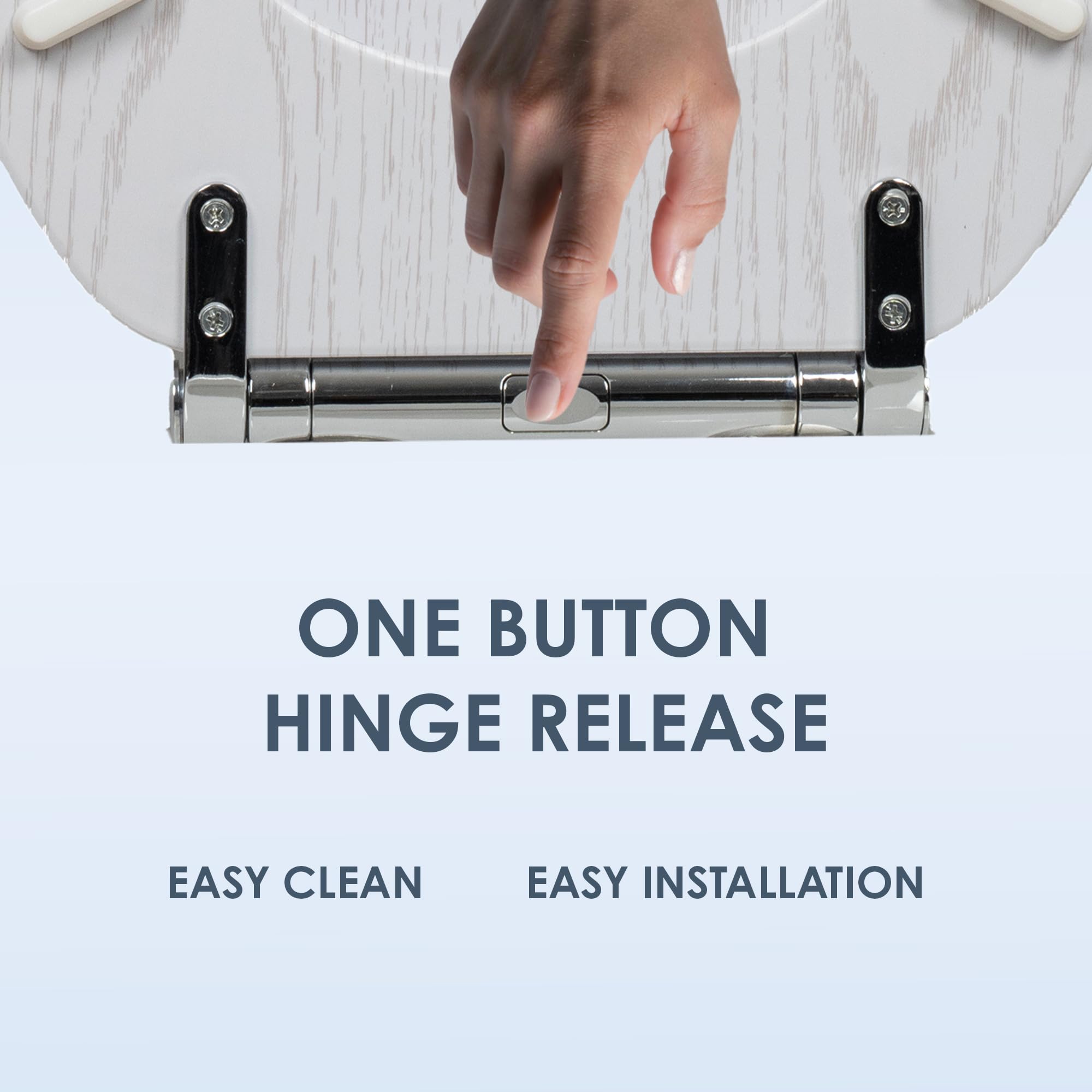 AQUALONA® Luxury Soft Close Toilet Seat - Moulded Wood - Stainless Steel Slow Close Hinges - Click, Lift & Clean Technology (Bamboo Toilet Seat)