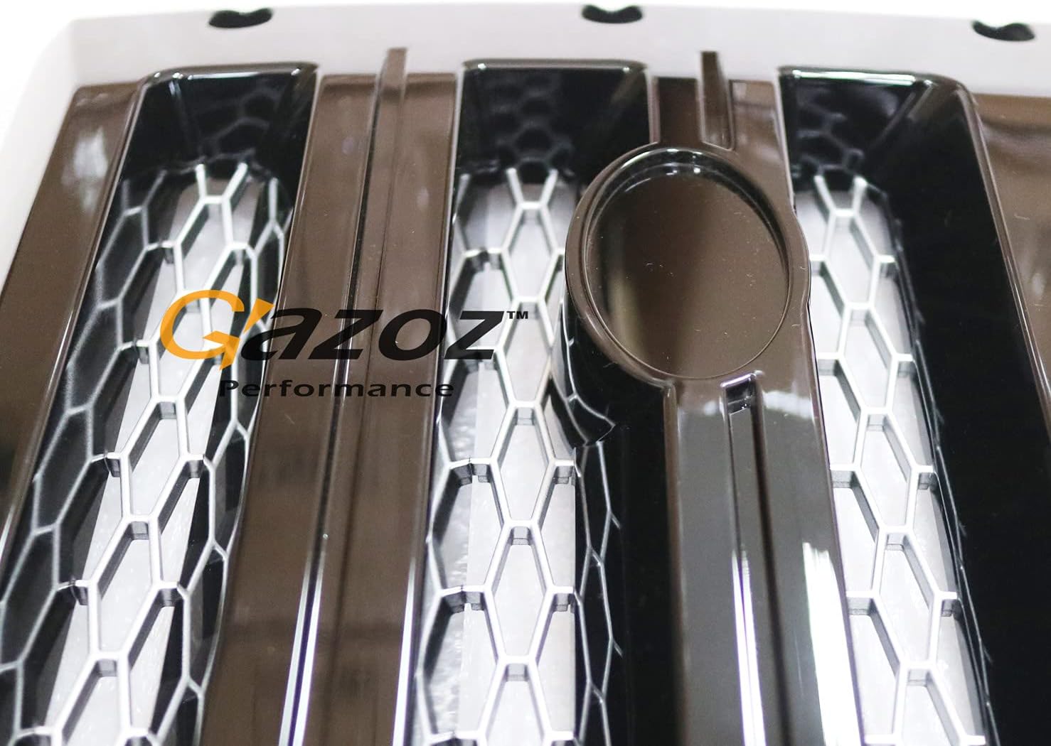 Gazoz Performance Front Grille+Head Lights Lamp Surrounds for Defender - Gloss Black