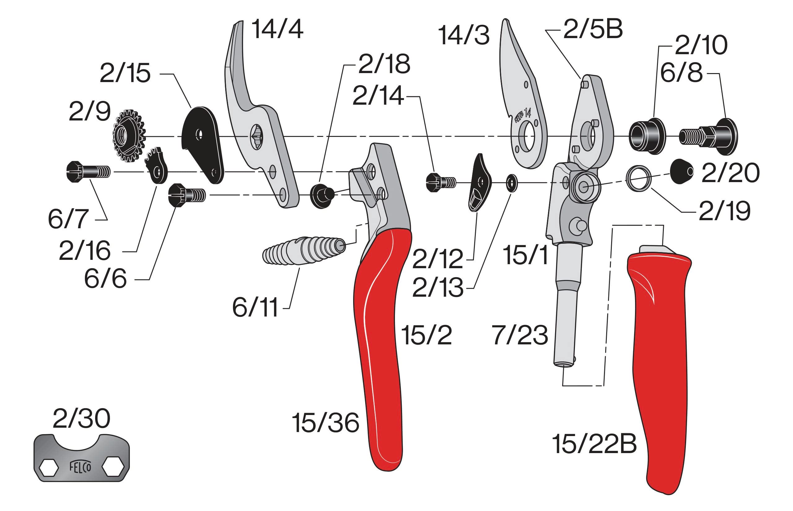 Felco Right handed Secateurs Model 15 Small Hands Forged Alloy Ergonomic Rotating handle Lifetime Guarantee Floristry Gardening Horticulture Vineyard