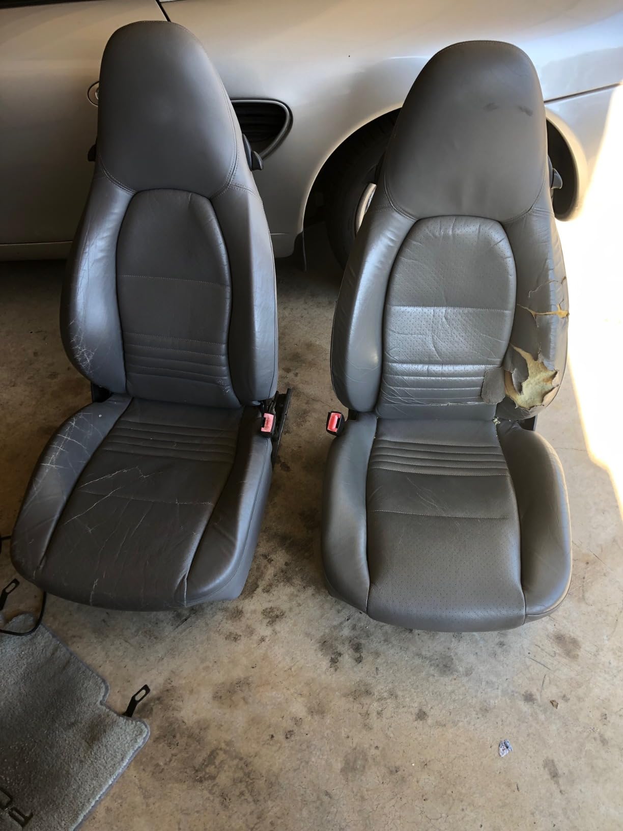 IG Light Grey Artificial Leather Faux PVC Custom Made Original Fit OE Porsche 986 986.1 Boxster Front Seat Covers Tailor Made for MK1 1st Gen Boxster 1997-2004